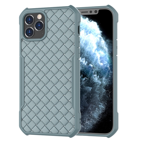 

Shockproof Woven Pattern Breathable TPU Case For iPhone 12 Pro Max(Gray)