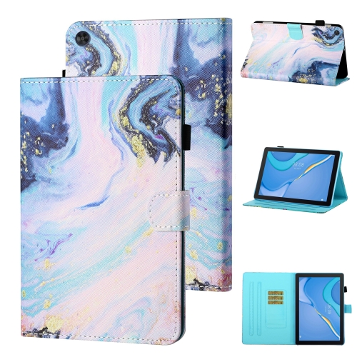 

For Huawei Honor Pad 6 / X6 & Enjoy 2 & MatePad T10 / T10S Colored Drawing Stitching Horizontal Flip Leather Case TPU Bottom Case with Holder & Card Slots & Anti-skid Strip & Pen Slot(Quicksand)
