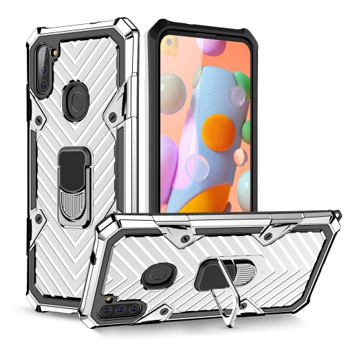 

For Samsung Galaxy A11 (EU Version) Cool Armor PC + TPU Shockproof Case with 360 Degree Rotation Ring Holder(Silver)