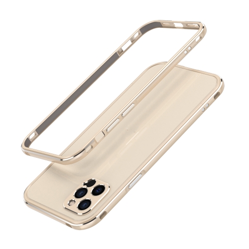 

Aurora Series Lens Protector + Metal Frame Protective Case For iPhone 12 Pro(Gold)