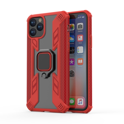 

For iPhone 11 Pro Iron Warrior Shockproof PC + TPU Protective Case with 360 Degree Rotation Ring Holder(Red)