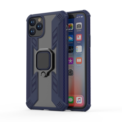 

For iPhone 11 Pro Max Iron Warrior Shockproof PC + TPU Protective Case with 360 Degree Rotation Ring Holder(Blue)