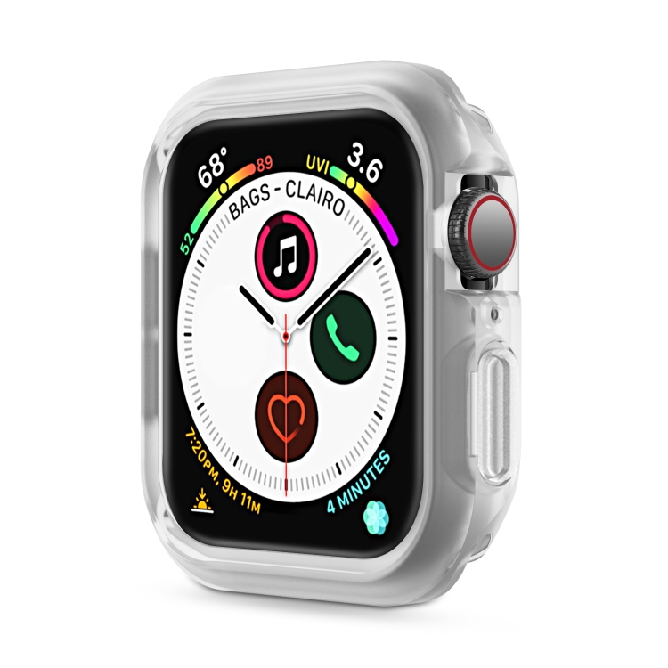 

Silicone Frame Protective Case For Apple Watch Series 6 & SE & 5 & 4 44mm(Transparent White)