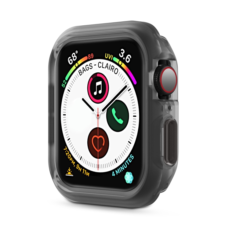 

Silicone Frame Protective Case For Apple Watch Series 6 & SE & 5 & 4 44mm(Transparent Grey)