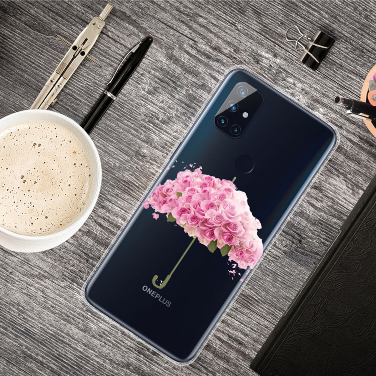 

For OnePlus Nord N10 5G Colored Drawing Clear TPU Protective Cases(Flower Umbrella)