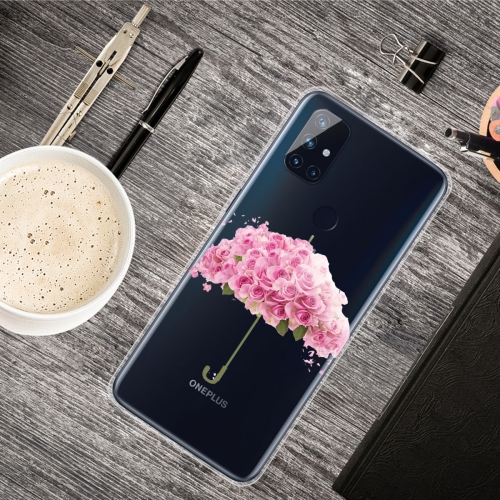 

For OnePlus Nord N100 Colored Drawing Clear TPU Protective Cases(Flower Umbrella)
