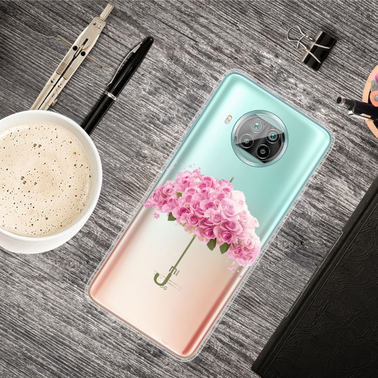 

For Xiaomi Mi 10T Lite 5G Colored Drawing Clear TPU Protective Cases(Flower Umbrella)