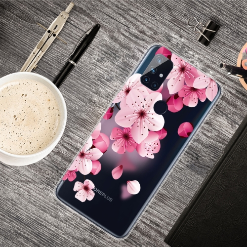 

For OnePlus Nord N10 5G Colored Drawing Clear TPU Protective Cases(Cherry Blossoms)