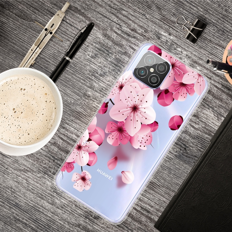 

For Huawei Nova 8 SE Colored Drawing Clear TPU Protective Cases(Cherry Blossoms)