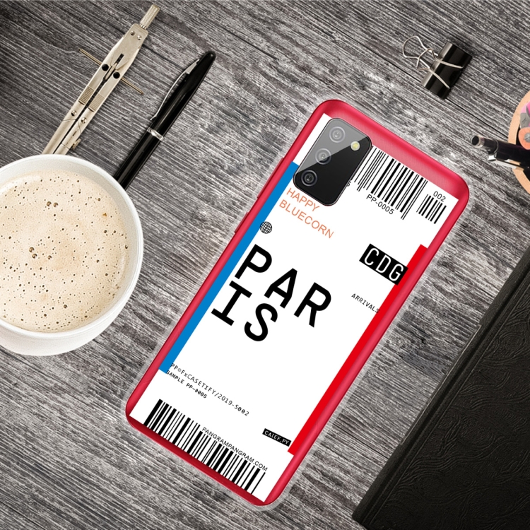 

For Samsung Galaxy A02s Boarding Pass Series TPU Phone Protective Case(Paris)