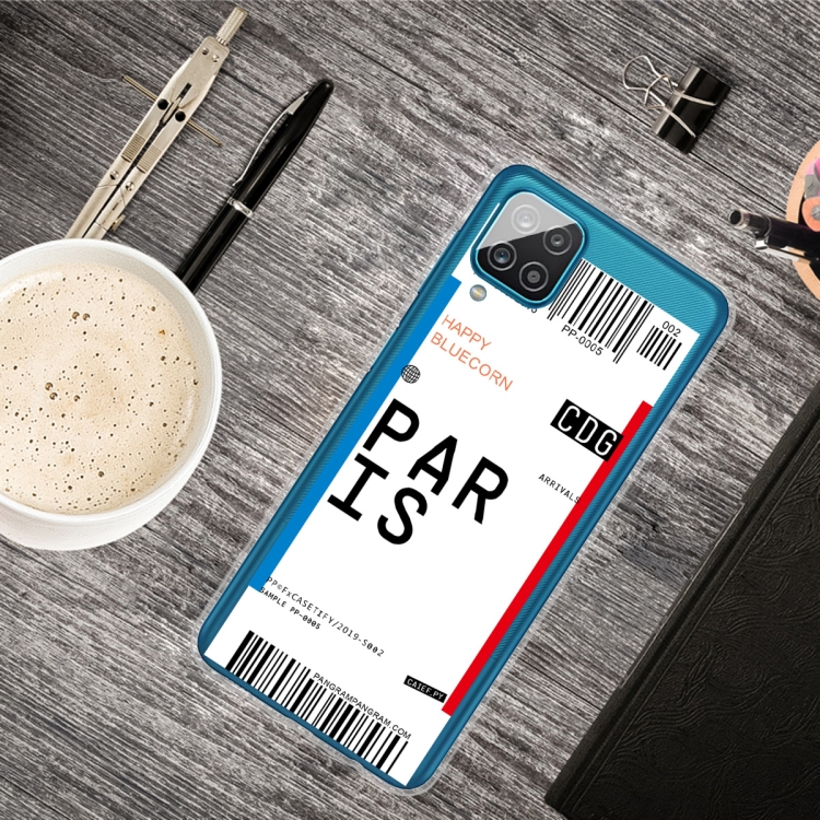 

For Samsung Galaxy A12 Boarding Pass Series TPU Phone Protective Case(Paris)