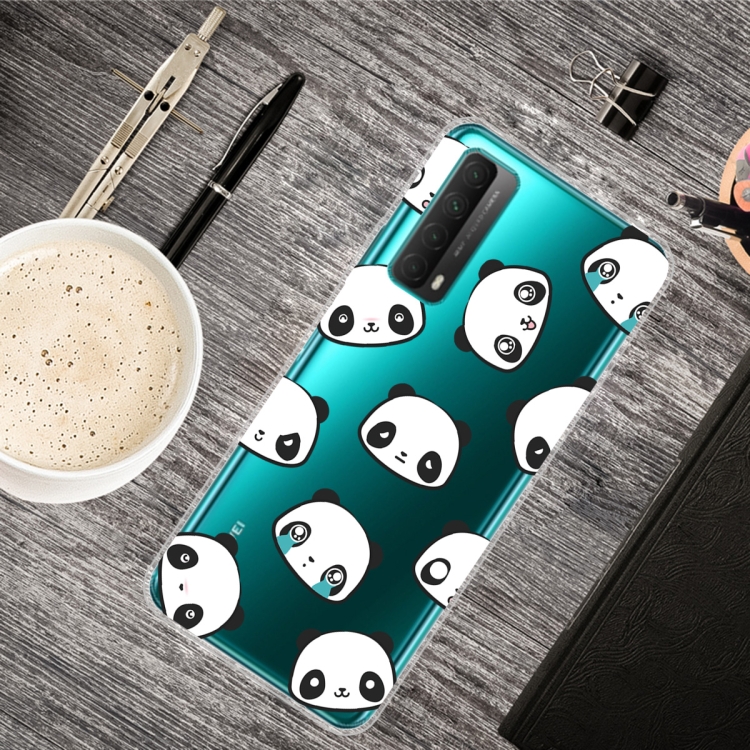 

For Huawei P Smart 2021 Shockproof Painted Transparent TPU Protective Case(Emoji Bear)