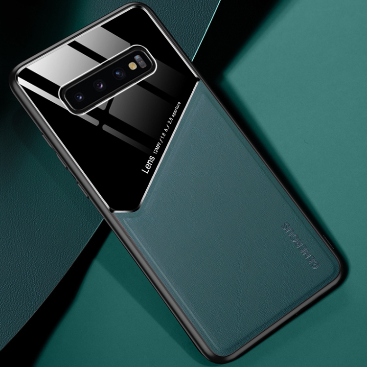 

For Samsung Galaxy S10 All-inclusive Leather + Organic Glass Protective Case with Metal Iron Sheet(Green)