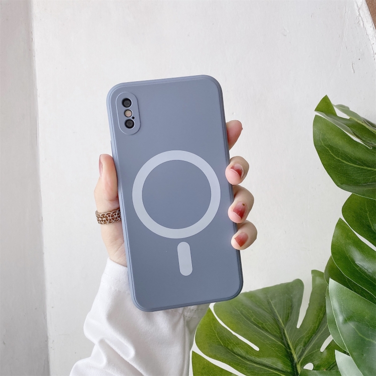 

Liquid Silicone Full Coverage Shockproof Magsafe Case For iPhone XS Max(Grey)