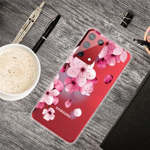 

For Samsung Galaxy S30 Colored Drawing Clear TPU Protective Cases(Cherry Blossoms)