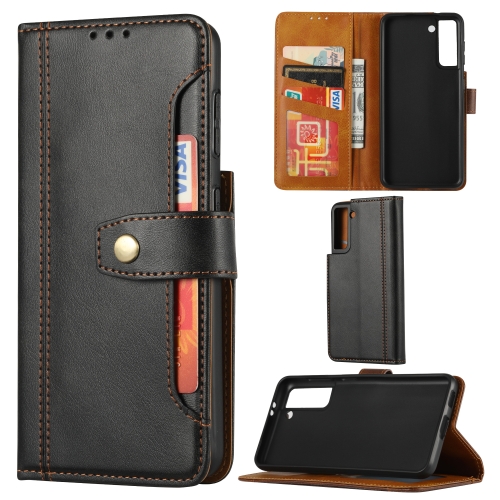 

For Samsung Galaxy S30 Plus Calf Texture Double Fold Clasp Horizontal Flip Leather Case with Photo Frame & Holder & Card Slots & Wallet(Black)