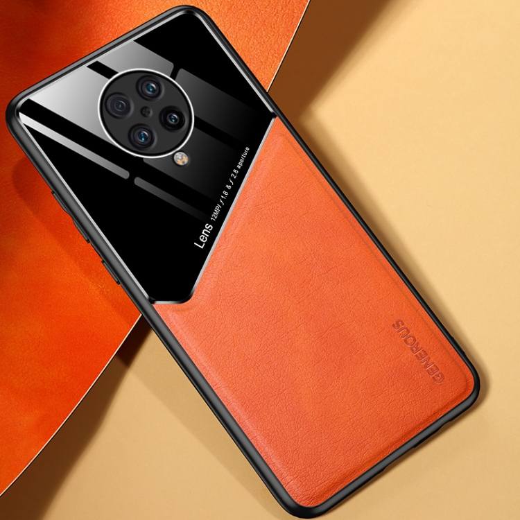 

For Xiaomi Redmi K30 Ultra All-inclusive Leather + Organic Glass Protective Case with Metal Iron Sheet(Yellow)