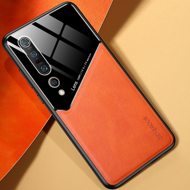 

For Xiaomi Mi 10 Pro All-inclusive Leather + Organic Glass Protective Case with Metal Iron Sheet(Yellow)
