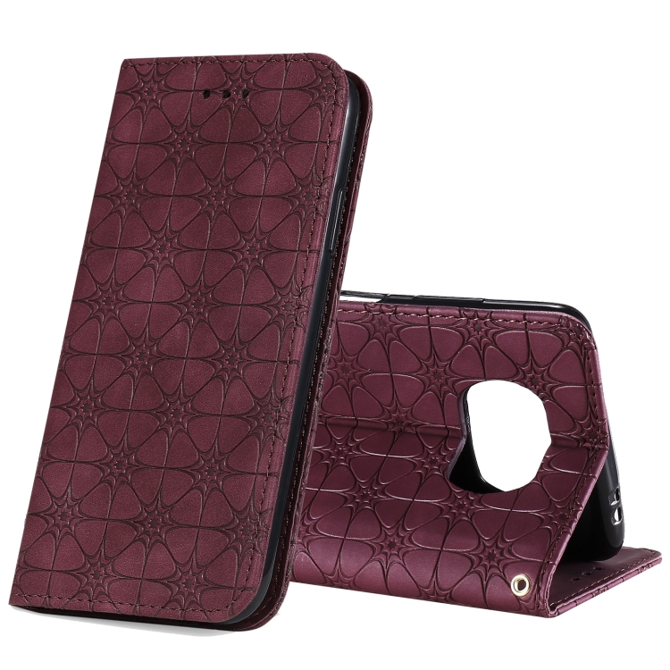 

For Xiaomi Poco X3 NFC Lucky Flowers Embossing Pattern Magnetic Horizontal Flip Leather Case with Holder & Card Slots(Wine Red)