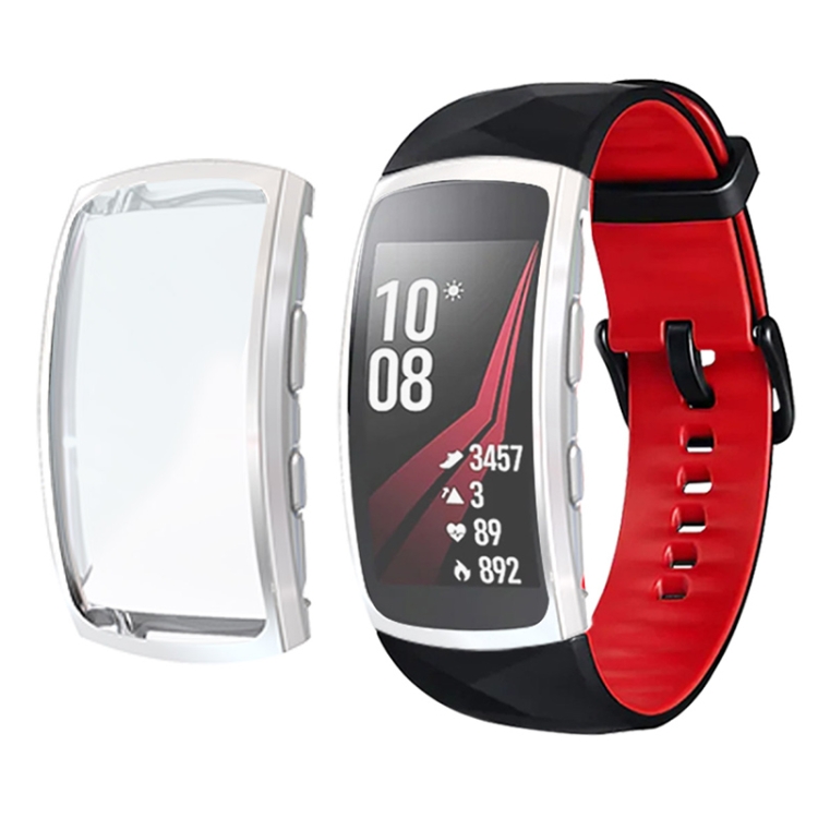 

For Samsung Gear Fit 2 Pro Full Coverage Plating TPU Watch Case(Silver)