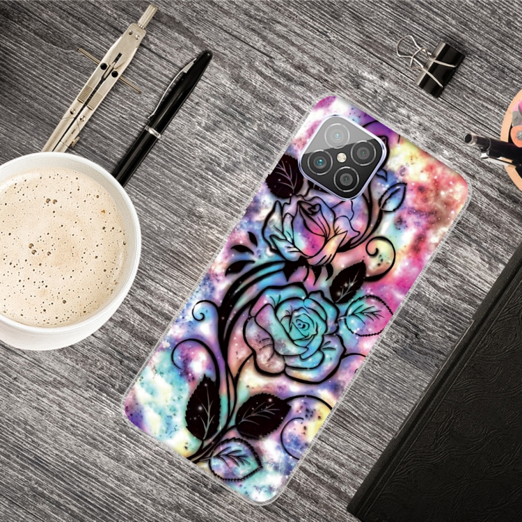 

For Huawei Nova 8 SE Shockproof Painted Transparent TPU Protective Case(Starry Rose)