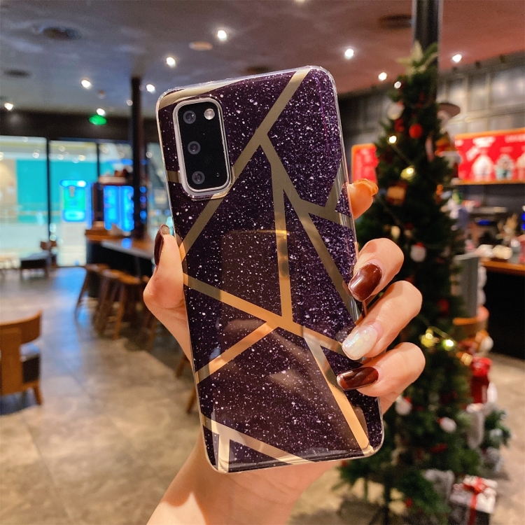 

For Samsung Galaxy A31 Splicing Marble Pattern Gilding TPU Protective Case(Black)