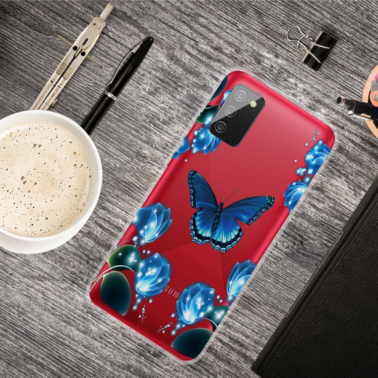 

For Samsung Galaxy A02s Shockproof Painted Transparent TPU Protective Case(Dream Butterfly)