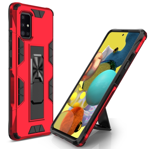 

For Samsung Galaxy A71 Soldier Armor Shockproof TPU + PC Magnetic Protective Case with Holder(Red)