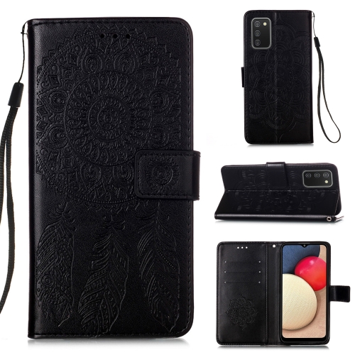 

For Samsung Galaxy A02s Dream Catcher Printing Horizontal Flip Leather Case with Holder & Card Slots & Wallet & Lanyard(Black)