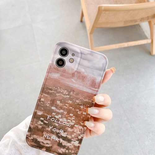 

IMD Straight Edge Pattern TPU Protective Case For iPhone 11 Pro(Oil Painting Landscape 2)