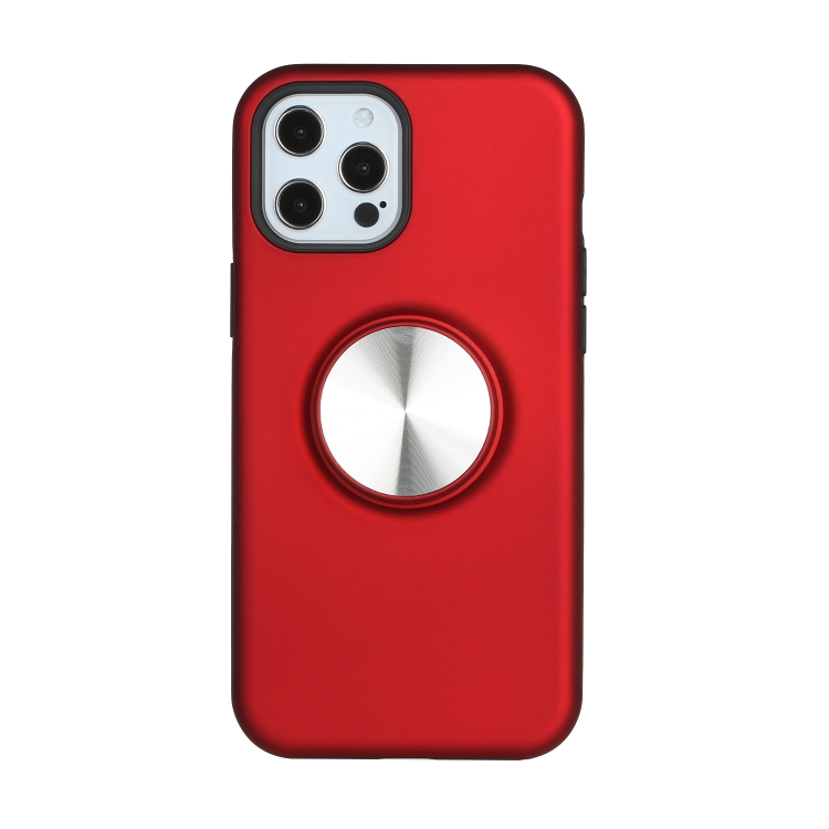

TPU+PC 2 in 1 Shockproof Case with Magnetic Round Car Holder For iPhone 12 Pro Max(Red)