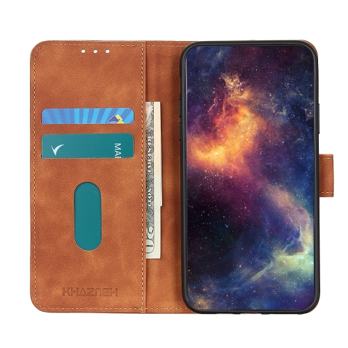 

For OPPO A15 KHAZNEH Retro Texture PU + TPU Horizontal Flip Leather Case with Holder & Card Slots & Wallet(Brown)