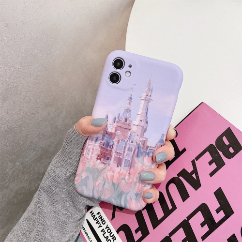 

Oil Painting Pattern TPU Protective Case For iPhone 12 Pro(Castle)