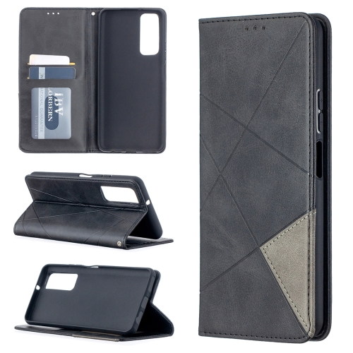 

For Huawei P smart 2021 / Y7a Prismatic Invisible Magnetic Horizontal Flip Leather Case with Holder & Card Slots & Photo Frame(Black)