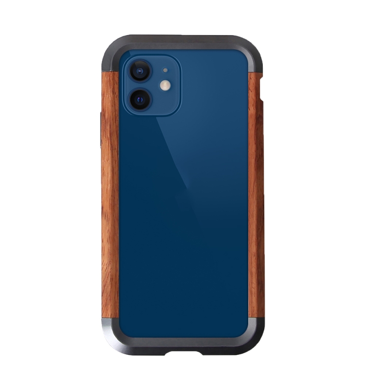 

R-JUST Metal + Wood Frame Protective Case For iPhone 12 mini