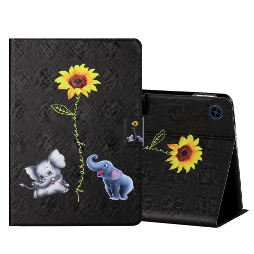 

For Huawei MatePad T8 Colored Drawing Horizontal Flip Leather Case with Holder & Card Slots(Elephant)