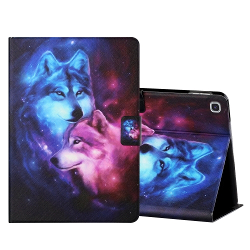 

For Samsung Galaxy Tab S6 Lite P610/P615 Colored Drawing Horizontal Flip Leather Case with Holder & Card Slots(Wolf)