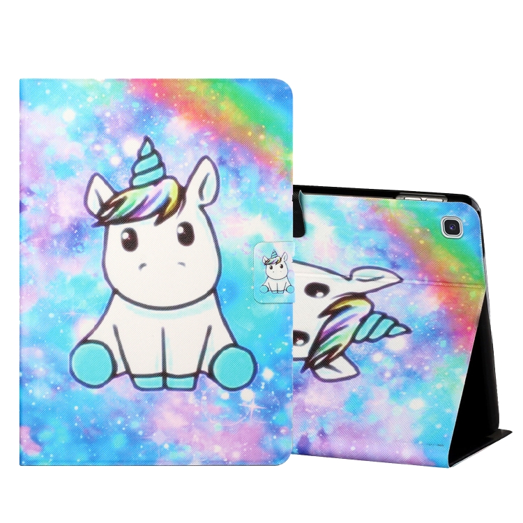 

For Samsung Galaxy Tab S6 Lite P610/P615 Colored Drawing Horizontal Flip Leather Case with Holder & Card Slots(Unicorn)