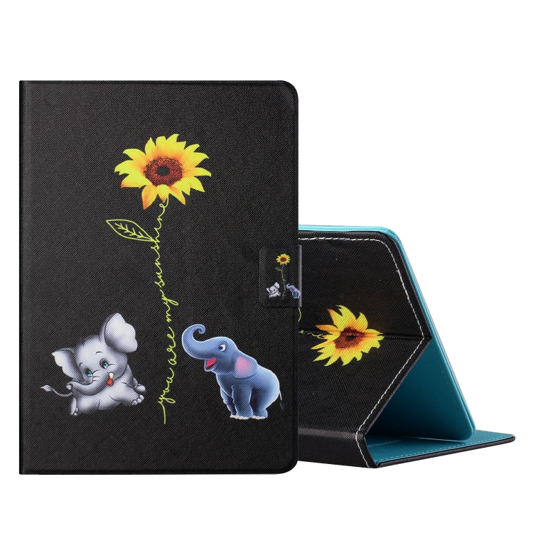 

For 10 inch Tablet PC Universal Colored Drawing Horizontal Flip Leather Case with Holder & Card Slots(Elephant)