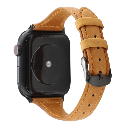 

For Apple Watch Series 5 & 4 40mm / 3 & 2 & 1 38mm Crazy Horse Texture Genuine Leather Strap(Light Brown)