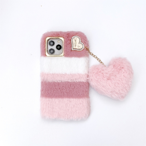 

Color Matching Plush Love Pendant TPU Protective Case For iPhone 12 / 12 Pro