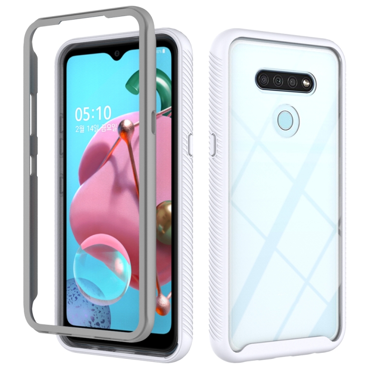 

For LG Q51 Starry Sky Solid Color Series Shockproof PC + TPU Protective Case(White)