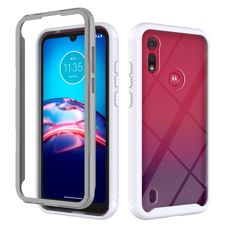 

For Motorola Moto E6s (2020) Starry Sky Solid Color Series Shockproof PC + TPU Protective Case(White)