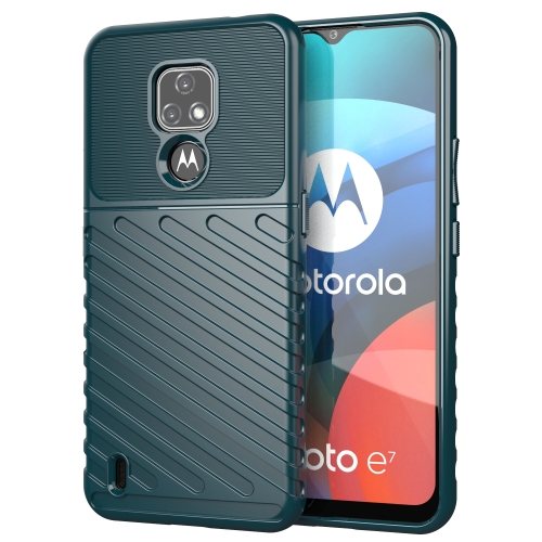 

For Motorola Moto E7 (2020) Thunderbolt Shockproof TPU Protective Soft Case(Green)