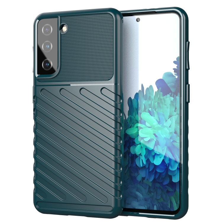 

For Samsung Galaxy S21 5G Thunderbolt Shockproof TPU Protective Soft Case(Green)