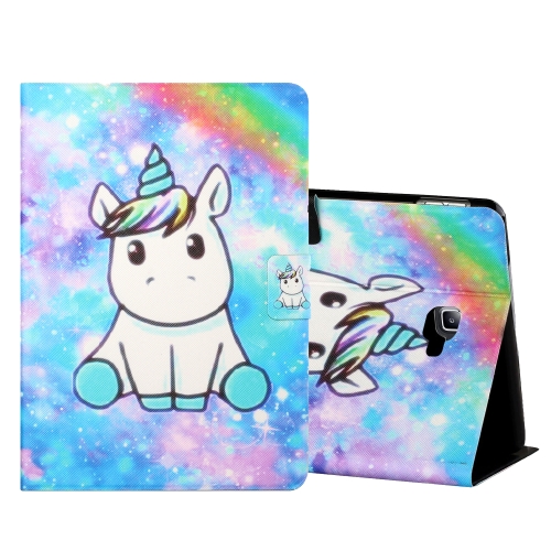 

For Samsung Galaxy Tab A 10.1 T580/T585 (2016) Colored Drawing Horizontal Flip Leather Case with Holder & Card Slots & Sleep / Wake-up Function(Unicorn)