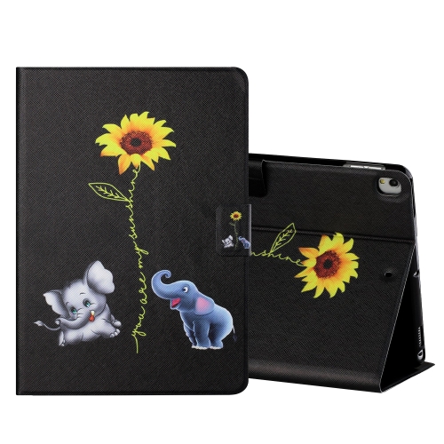 

Colored Drawing Horizontal Flip Leather Case with Holder & Card Slots & Sleep / Wake-up Function For iPad 10.2 / iPad Air 10.5 （2019） / iPad Pro 10.5 inch(Elephant)