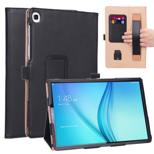 

For Samsung Galaxy Tab S5e T720/T725 Business Retro PU Horizontal Flip Leather Case with Holder & Card Slots & Hand Strap(Black)