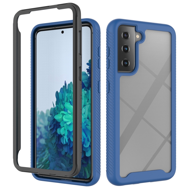 

For Samsung Galaxy S21 5G Starry Sky Solid Color Series Shockproof PC + TPU Protective Case(Royal Blue)