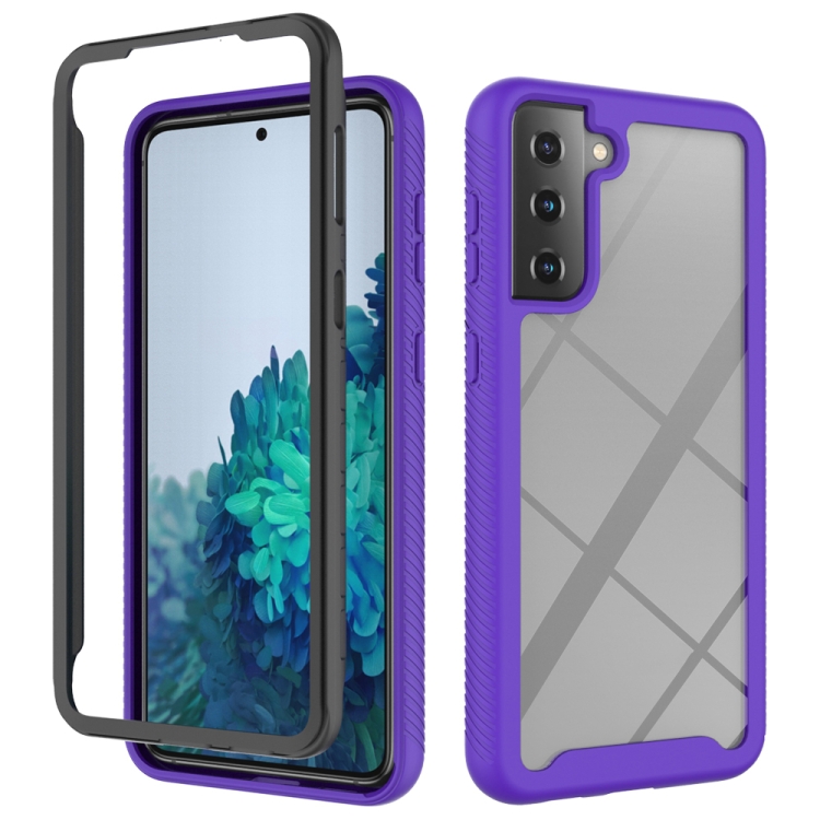 

For Samsung Galaxy S21 Plus 5G Starry Sky Solid Color Series Shockproof PC + TPU Protective Case(Purple)